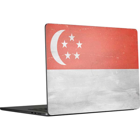 Singapore Flag Distressed MacBook Air 15 in (2023) Skin