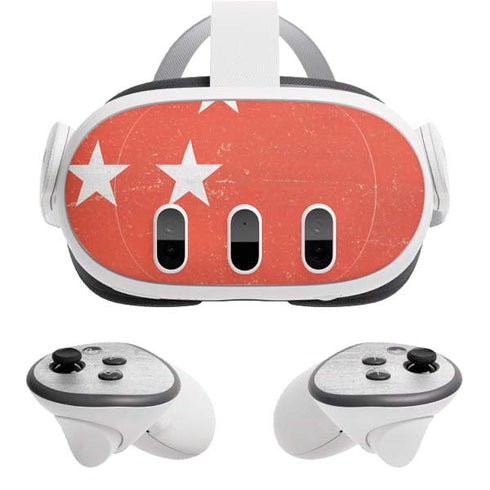 Singapore Flag Distressed Meta Quest 3 Skin