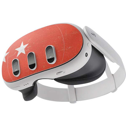 Singapore Flag Distressed Meta Quest 3 Skin