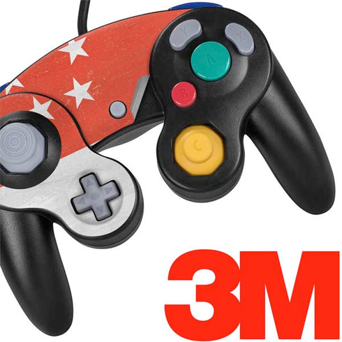 Singapore Flag Distressed Nintendo GameCube Controller Skin