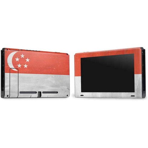 Singapore Flag Distressed Nintendo Switch Bundle Skin