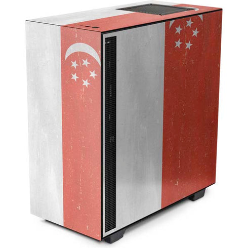 Singapore Flag Distressed NZXT H510 Compact ATX Mid-Tower Case Skin