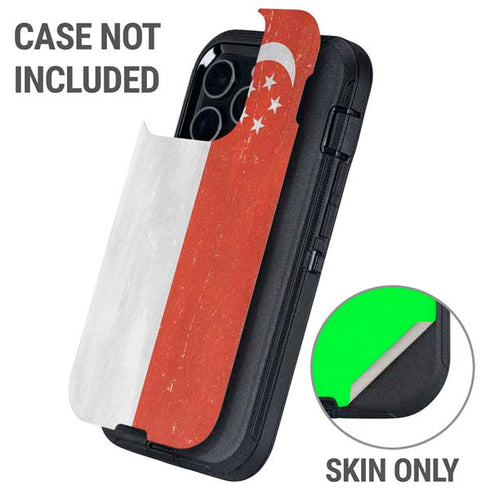 Singapore Flag Distressed Otterbox Defender iPhone Skin