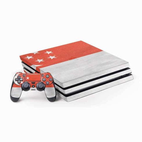 Singapore Flag Distressed PS4 Pro Bundle Skin