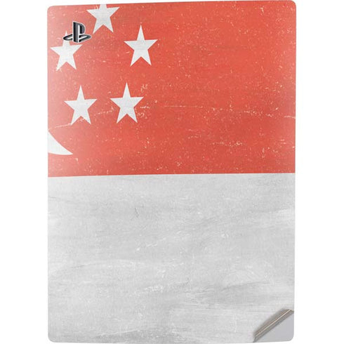 Singapore Flag Distressed PS5 Digital Edition Console Skin
