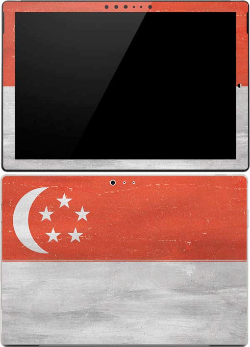 Singapore Flag Distressed Surface Pro 4 Skin