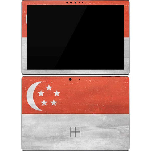 Singapore Flag Distressed Surface Pro 7 Skin