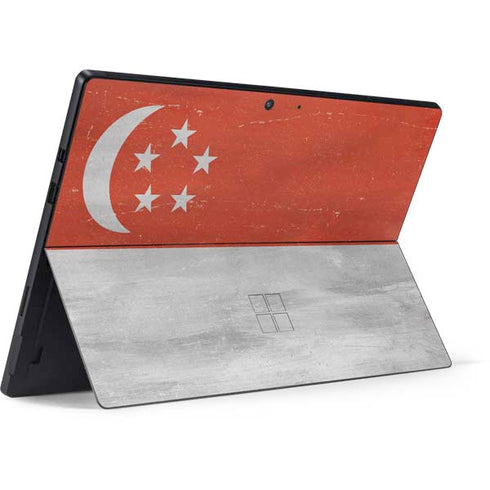 Singapore Flag Distressed Surface Pro 7 Skin