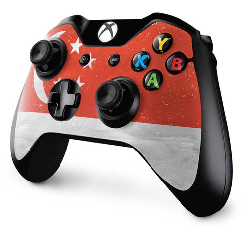 Singapore Flag Distressed Xbox One Controller Skin