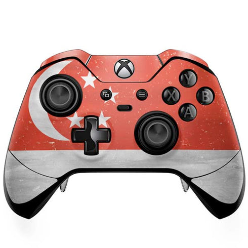 Singapore Flag Distressed Xbox One Elite Controller Skin
