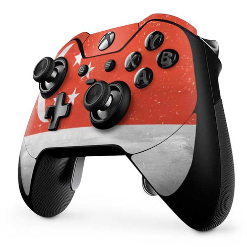 Singapore Flag Distressed Xbox One Elite Controller Skin