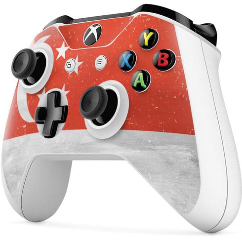 Singapore Flag Distressed Xbox One S Controller Skin