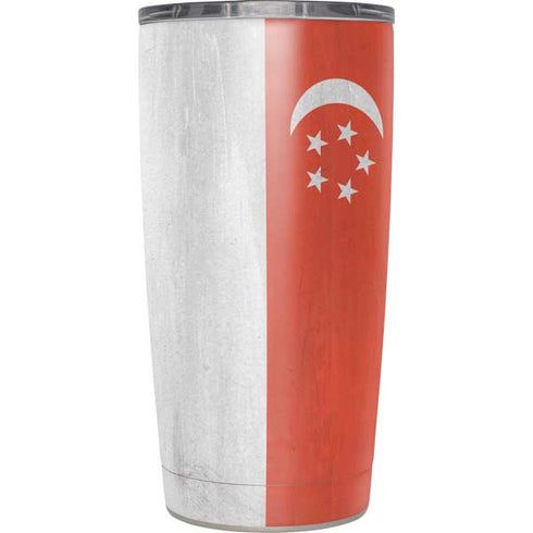 Singapore Flag Distressed Yeti 20oz Tumbler Skin