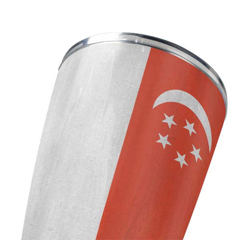 Singapore Flag Distressed Yeti 20oz Tumbler Skin