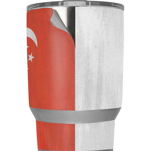 Singapore Flag Distressed Yeti 20oz Tumbler Skin