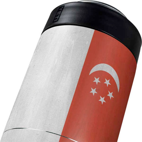 Singapore Flag Distressed Yeti Colster Can Insulator Skin