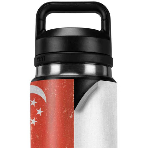 Singapore Flag Distressed YETI Rambler 26oz Bottle Skin