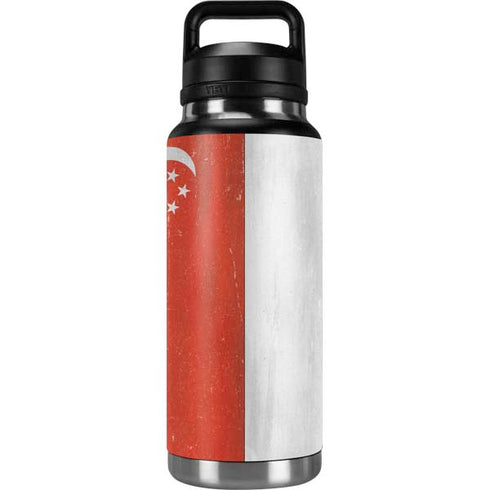 Singapore Flag Distressed YETI Rambler 36oz Bottle Skin