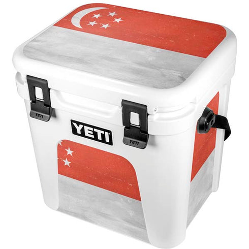 Singapore Flag Distressed YETI Roadie 24 Hard Cooler Skin
