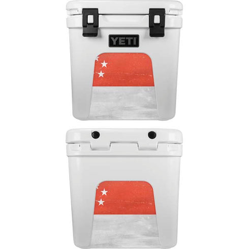 Singapore Flag Distressed YETI Roadie 24 Hard Cooler Skin