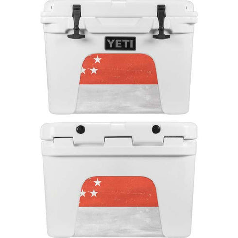 Singapore Flag Distressed YETI Tundra 35 Hard Cooler Skin