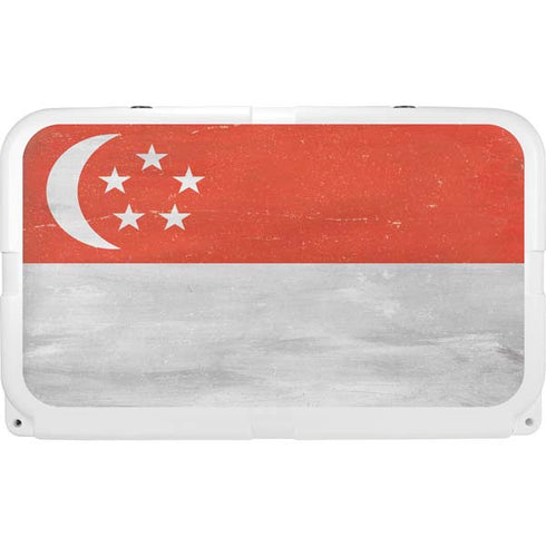 Singapore Flag Distressed YETI Tundra 45 Hard Cooler Skin