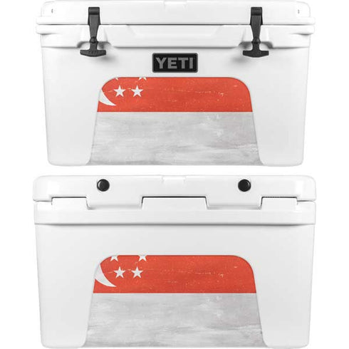 Singapore Flag Distressed YETI Tundra 45 Hard Cooler Skin