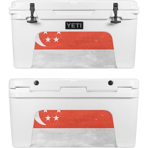 Singapore Flag Distressed YETI Tundra 65 Hard Cooler Skin