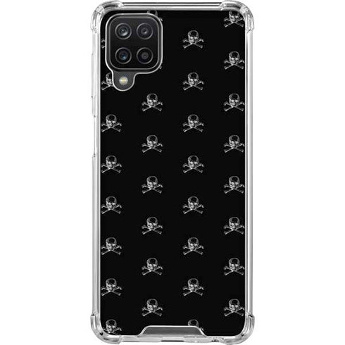 Alchemy Skull and Crossbone Pattern Galaxy A12 Clear Case