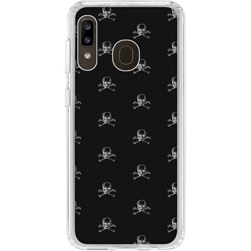 Alchemy Skull and Crossbone Pattern Galaxy A20 Clear Case
