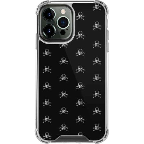 Alchemy Skull and Crossbone Pattern iPhone 14 Pro Max Clear Case