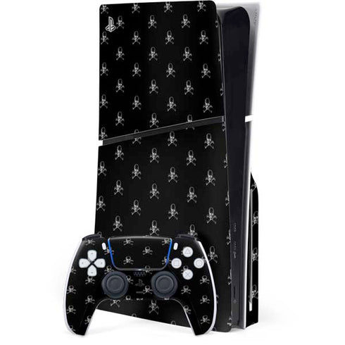 Alchemy Skull and Crossbone Pattern PS5 Slim Disk Bundle Skin