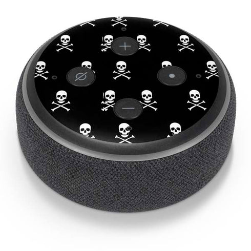 Skull and Crossbones (white) Amazon Echo Dot Skin