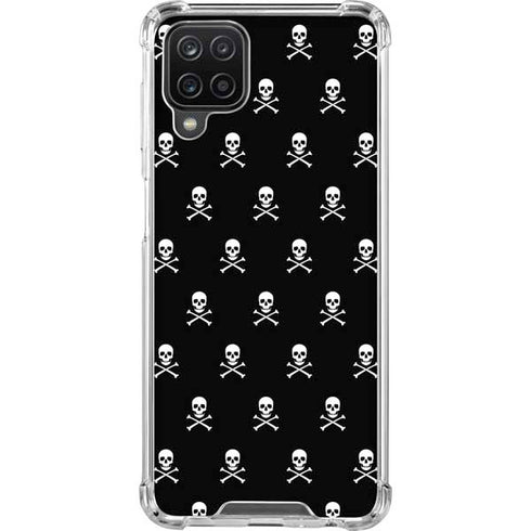 Skull and Crossbones (white) Galaxy A12 Clear Case