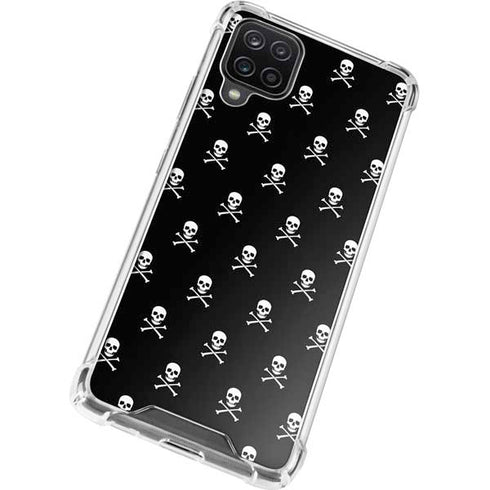 Skull and Crossbones (white) Galaxy A12 Clear Case