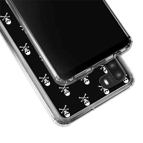 Skull and Crossbones (white) Galaxy A21 Clear Case