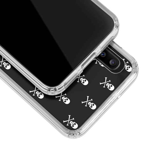 Skull and Crossbones (white) Galaxy A30 Clear Case