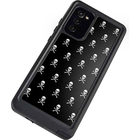 Skull and Crossbones (white) Galaxy Note20 5G Waterproof Case