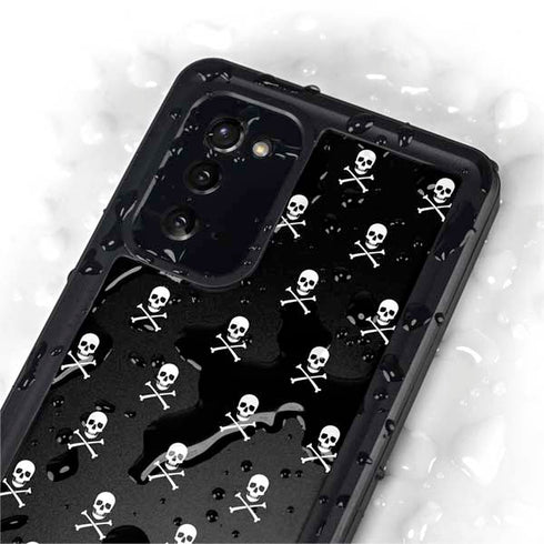 Skull and Crossbones (white) Galaxy Note20 5G Waterproof Case