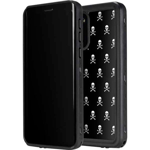Skull and Crossbones (white) Galaxy S20 Plus Waterproof Case