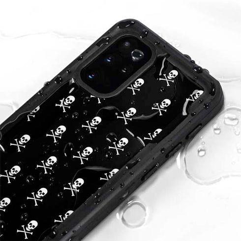 Skull and Crossbones (white) Galaxy S20 Plus Waterproof Case