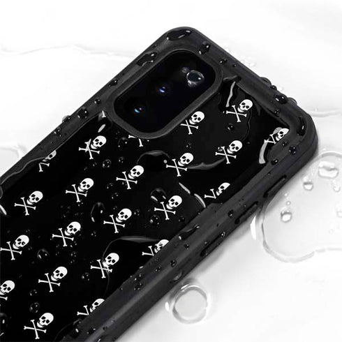 Skull and Crossbones (white) Galaxy S20 Waterproof Case