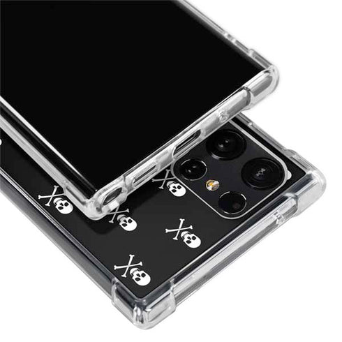 Skull and Crossbones (white) Galaxy S22 Ultra Clear Case