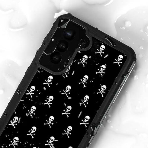 Skull and Crossbones (white) Galaxy S23 Plus Waterproof Case