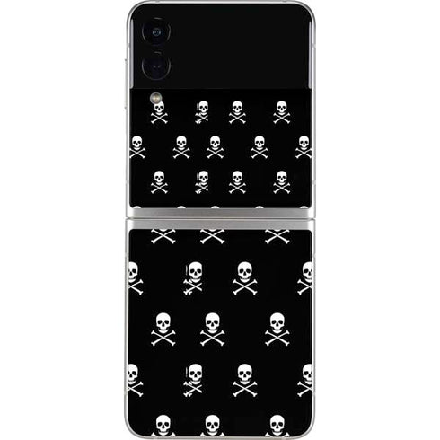 Skull and Crossbones (white) Galaxy Z Flip3 5G Skin