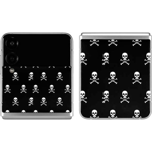 Skull and Crossbones (white) Galaxy Z Flip4 5G Skin
