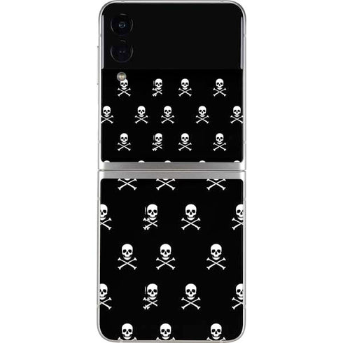 Skull and Crossbones (white) Galaxy Z Flip4 5G Skin