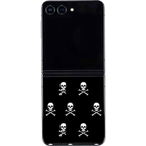 Skull and Crossbones (white) Galaxy Z Flip5 5G Skin