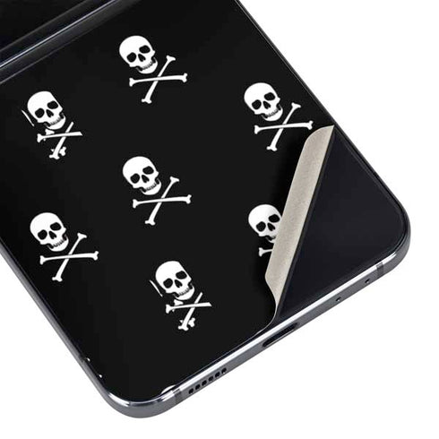 Skull and Crossbones (white) Galaxy Z Flip5 5G Skin