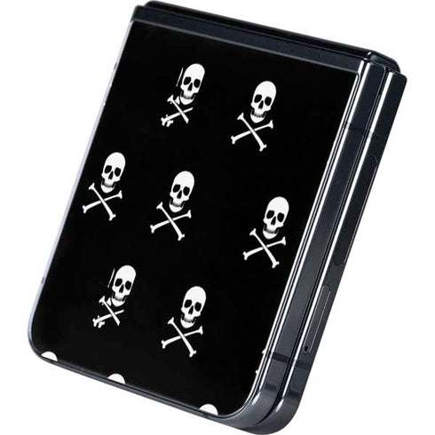 Skull and Crossbones (white) Galaxy Z Flip5 5G Skin